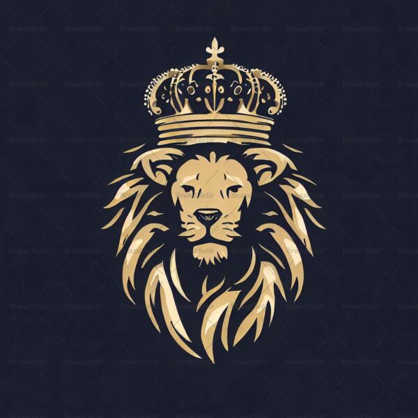 Majestätischer Löwe und Krone
